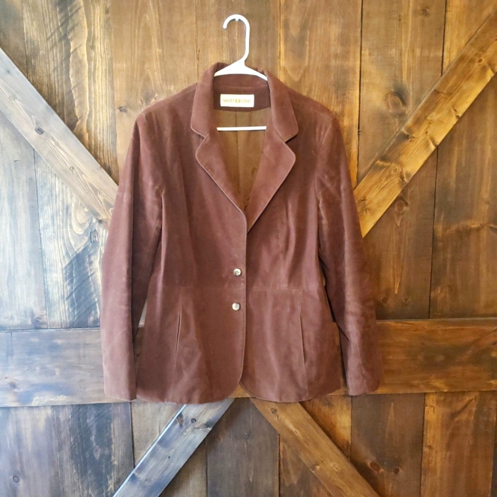 Vintage Suede Like Blazer Brown Size 18 Xl